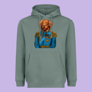 Golden Retriever Dog Portrait,custom Pet Portraits,renaissance Dog Heavyweight Hoodie Designed By Ranaportraitstore