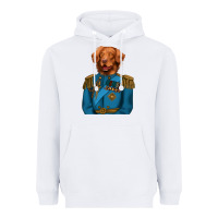 White Golden Retriever Dog Portrait,Custom Pet Portraits,Renaissance Dog Heavyweight Hoodie - RanaPortraitStore