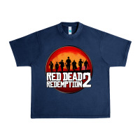 Navy Red Dead Redemption 2 Red Moon Cowboy Urban Heavy Tee - artisFamous