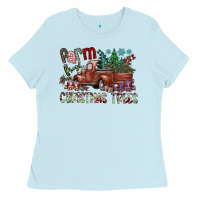 Baby Blue fram fresh christmas trees Ladies Tee - SublimationCraftShop