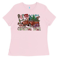 Bubblegum Pink fram fresh christmas trees Ladies Tee - SublimationCraftShop