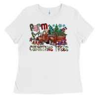 White fram fresh christmas trees Ladies Tee - SublimationCraftShop