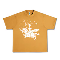 Peanut Butter alien riding unicorn  cool ufo cowboy Urban Heavy Tee - artisFamous
