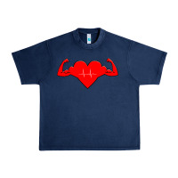Navy Healthy Heart Urban Heavy Tee - artisFamous