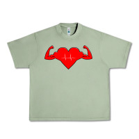 Oil Green Healthy Heart Urban Heavy Tee - artisFamous