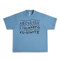 Pebble Blue Stranger Lights Alphabet Urban Heavy Tee - artisFamous