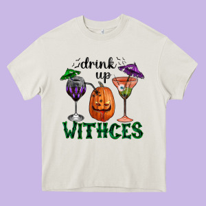 Drink Up Withces Halloween Heavy Core Tee Designed By Ranaportraitstore