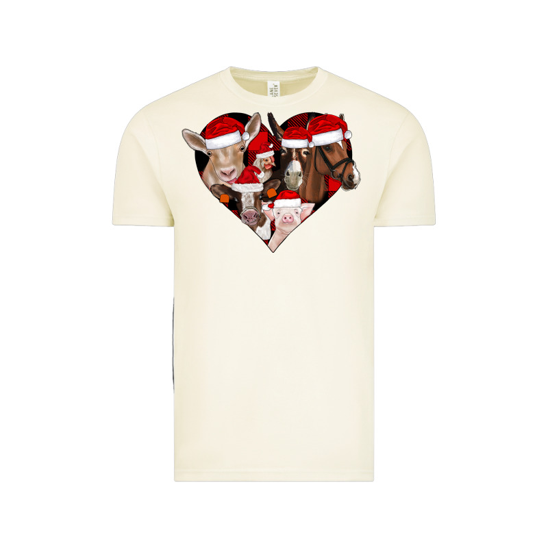 Farm Animals Christmas Vintage Tee by CowhideDigitalArt | Teevron