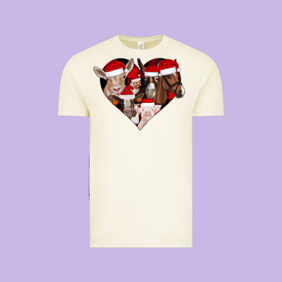 Farm Animals Christmas Vintage Tee Designed By Cowhidedigitalart