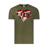 Vintage Olive farm animals christmas Vintage Tee - CowhideDigitalArt