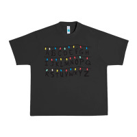 Pigment Black Stranger Lights Alphabet Urban Heavy Tee - artisFamous
