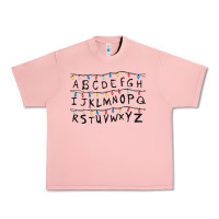 Salmon Stranger Lights Alphabet Urban Heavy Tee - artisFamous