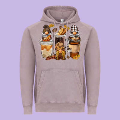 Coffee Gnome Vintage Hoodie Designed By Barkaloodesign