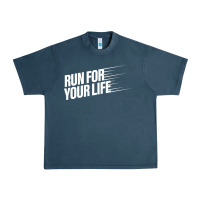 Midnight Navy run for your life Urban Heavy Tee - artisFamous