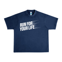 Navy run for your life Urban Heavy Tee - artisFamous