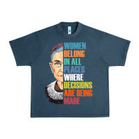 Midnight Navy women belong in all places r.u.th bader gins.burg r.b.g t shirt Urban Heavy Tee - artisFamous