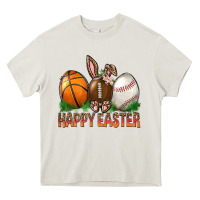 Cream Happy Easter Sports Heavy Core Tee - BundleAndBundleShop