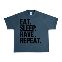 Midnight Navy eat sleep rave repeat Urban Heavy Tee - artisFamous