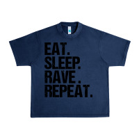Navy eat sleep rave repeat Urban Heavy Tee - artisFamous