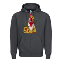 Smoke sunflower rooster with leopard Zipper Hoodie - RanaPortraitStore