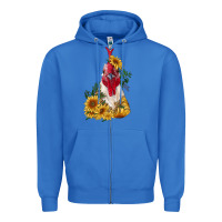 True Royal sunflower rooster with leopard Zipper Hoodie - RanaPortraitStore