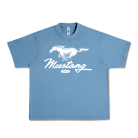 Pebble Blue mustang pony script Urban Heavy Tee - artisFamous