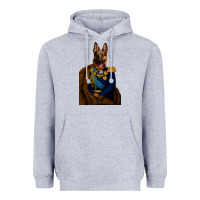 Heather Grey Pet Portraits, Custom Pet Portraits, Renaissance Pet Portraits, Custom Heavyweight Hoodie - RanaPortraitStore