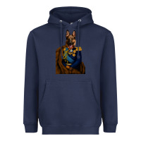 Navy Pet Portraits, Custom Pet Portraits, Renaissance Pet Portraits, Custom Heavyweight Hoodie - RanaPortraitStore