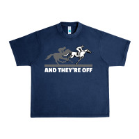 Navy horse racing Urban Heavy Tee - artisFamous