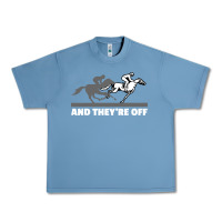 Pebble Blue horse racing Urban Heavy Tee - artisFamous