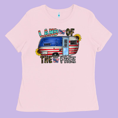 Land Of The Free Ladies Tee Designed By Cowhidedigitalart