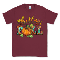 Burgundy hello fall pumpkin Classic Tee - BarkalooDesign