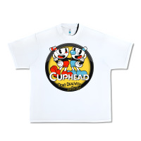 White Cuphead Urban Heavy Tee - artisFamous