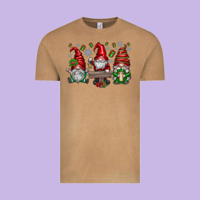 Christmas Gnomes Celebration Vintage Tee Designed By Cowhidedigitalart