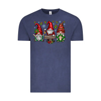 Vintage Denim christmas gnomes celebration Vintage Tee - CowhideDigitalArt