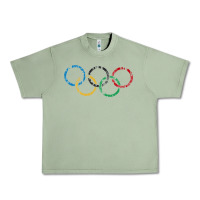 Oil Green OLYMPIC RINGS Urban Heavy Tee - artisFamous