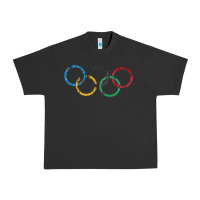 Pigment Black OLYMPIC RINGS Urban Heavy Tee - artisFamous