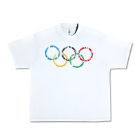 White OLYMPIC RINGS Urban Heavy Tee - artisFamous