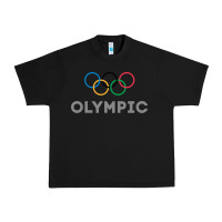 Black OLYMPIC RINGS Urban Heavy Tee - artisFamous