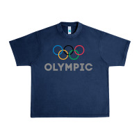 Navy OLYMPIC RINGS Urban Heavy Tee - artisFamous