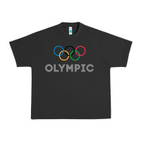 Pigment Black OLYMPIC RINGS Urban Heavy Tee - artisFamous