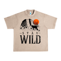 French Oak stay wild illustration with mountain Urban Heavy Tee - artisFamous