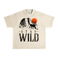 Sandshell stay wild illustration with mountain Urban Heavy Tee - artisFamous