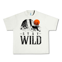 Pistachio stay wild illustration with mountain Urban Heavy Tee - artisFamous
