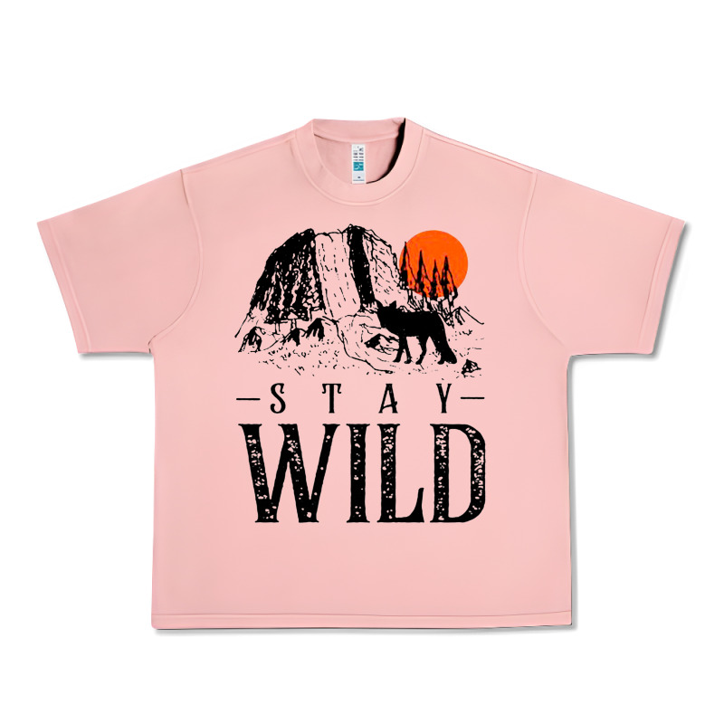 Stay Wild Illustration With Mountain Urban Heavy Tee by artisFamous | Teevron