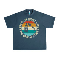 Midnight Navy CBD Oil Changing Lives Urban Heavy Tee - artisFamous