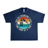 Navy CBD Oil Changing Lives Urban Heavy Tee - artisFamous