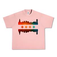 Salmon chicago flag skyline Urban Heavy Tee - artisFamous