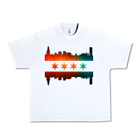 White chicago flag skyline Urban Heavy Tee - artisFamous