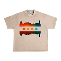 French Oak chicago flag skyline Urban Heavy Tee - artisFamous